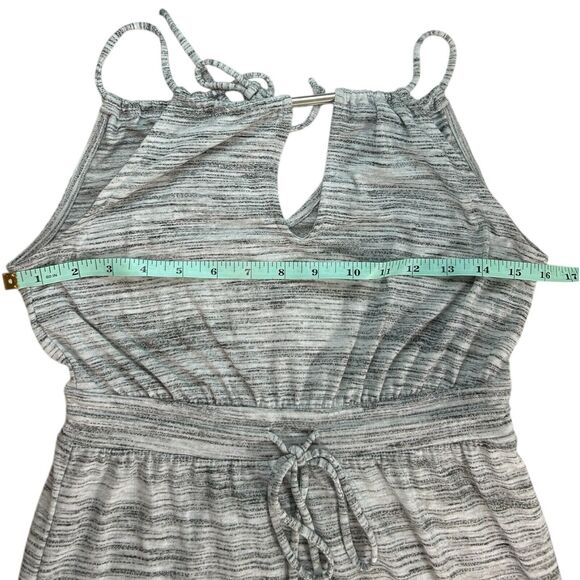 Banana Republic Womens Dress Maxi Halter Tie Neck Sz Xxs Heathered Gray Keyhole - Picture 11 of 15